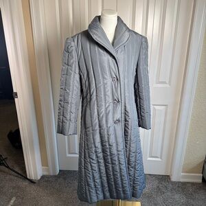 Fashionbilt Vintage 1970s Gray Trench Buttoned Quilted Puffer Coat